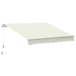 Outsunny Store Banne Manuel Rayé Crème 3 x 2,5 m