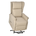 Homcom Poltrona Alzapersona Relax Elettrica e Reclinabile con Telecomando Bianco Crema