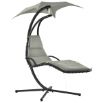 Outsunny Espreguiçadeira Suspensa com Chapéu de Sol com Proteção UV Espreguiçadeira Baloiço Ergonómica para Jardim Pátio 190x110x190cm Cinza