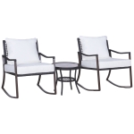 Outsunny Set 2 Fotolii tip Leagan de Gradina cu Perne si Masa in Rattan Maro