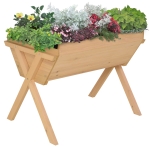 Outsunny ghiveci inalt pentru flori, suport lemn, 100x70x80cm