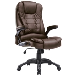 Homcom Fauteuil de Bureau Massant Chocolat 62 x 68 x 121 cm