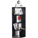 HOMCOM Wood Corner Shelf 4 Tier Unit Freestanding Bookshelf Plants Stand Display Shelf Modern Decoration Black