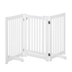 PawHut Absperrgitter für Hunde Schutzgitter Hundegitter Türschutzgitter Weiß 155 x 1,5 x 76 cm