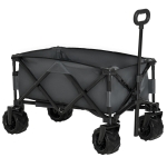 Outsunny handkar opvouwbare handkar 360° tuinwagen transportwagen met telescopisch handvat in hoogte verstelbare handgreep strandwagen metaal Oxford donkergrijs 108 x 53 x 59-89 cm