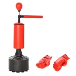 HOMCOM Saco de Boxeo de Pie con Bola y Barra Giratoria de 360° Punching Ball para Adultos y Niños 88x48x155-205 cm Negro y Rojo