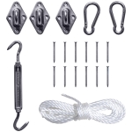Outsunny Acessórios para Toldo Vela Corda Gancho Conjunto de Fixação Aço Inoxidável