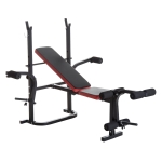 HOMCOM Banco de Pesas Multifuncional tipo Banco de Musculación con Respaldo Ajustable Carga 150kg Acero 128x155x112 cm