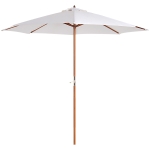 Outsunny Ombrellone da Giardino con Palo in Legno Resistente ai Raggi UV Beige Φ270 x 250 cm