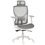 Vinsetto Silla de Oficina Giratoria Silla de Escritorio Ajustable en Altura con Reposabrazos Reposacabezas y Soporte Lumbar Regulables Respaldo Alto 67x65x120-128 cm Gris
