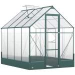 Outsunny Gewächshaus für den Garten, vielseitig nutzbar als Treibhaus, Tomatenhaus, Frühbeet und Pflanzenhaus, 4 mm PC Sonnenschutzplatte, Aluminium, Transparent+Grün, 250x190x219 cm