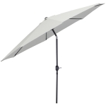 Outsunny Sombrilla de Jardín Ø295x250 cm con Manivela Parasol Exterior con Mecanismo de Inclinación y Poste Desmontable de Metal para Terraza Piscina Patio Blanco