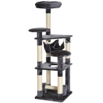 PawHut Kattenboom kattenkrabboom hangmat katten klimboom krabboom grijs