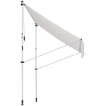 Outsunny Toldo Manual Balcón Patio 2x1.5m Toldo Portátil Plegable de Aluminio con Manivela Altura Ajustable para Jardín Terraza Exterior Color Blanco
