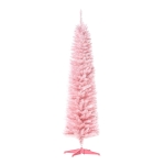 HOMCOM Árbol de Navidad Artificial 180 cm con 390 Puntas Decoración Navideña para Interiores Fácil de Montar Rosa