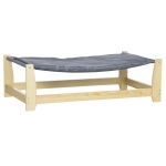 PawHut Cama Elevada para Perros Cama para Mascotas Medianas y Pequeños con Cojín Lavable Tela Oxford y Marco de Madera Carga 15 kg para Interior y Exterior 90x50x28 cm Gris