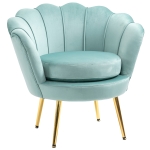 HOMCOM Fotoli vintage cu design din Catifea, 76x76x74cm, Verde