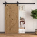 Homcom set accesorii sina pentru usi glisante, negru