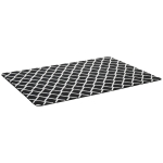 HOMCOM Teppich mit Anti-Rutsch Unterseite Moderner Teppich trendiges Rautenmuster pflegeleicht für Wohnzimmer Schlafzimmer Küche geeignet Polyester Schaumstoff Schwarz+Weiß 160 x 230 cm