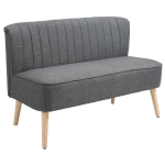 Homcom Divanetto 2 Posti Stile Nordico Grigio scuro, 117x56.5x77cm
