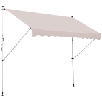 Outsunny Toldo Manual Retráctil para Exterior 300x150x170-280 cm Toldo Enrollable Altura Ajustable con Manivela Protección Solar para Terraza Balcón Jardín Beige