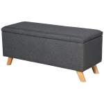 Homcom Panca Fondoletto Imbottita con Vano Contenitore Grigio 103x40x44cm