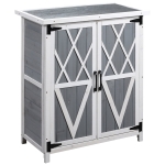 Outsunny Abri de jardin armoire de jardin remise pour outils sur pied dim. 75L x 40l x 90H cm 3 étagères 2 portes toit bitumé étanche bois sapin blanc et gris