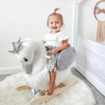 Homcom Dondolo Giocattolo a Forma di Cigno Bianco e Grigio per Bambini 18-36 Mesi