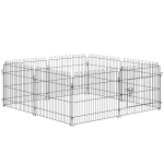 PawHut Parc enclos chiots animaux domestiques pour chiens lapins rongeurs petits animaux intérieur et extérieur diamètre 180 cm 8 panneaux 71 x 61 cm noir