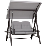 Outsunny 2-Sitzer Hollywoodschaukel mit Sonnendach Metall+Polyester Grau+Braun 1,62 x 1,18 x 1,73 m