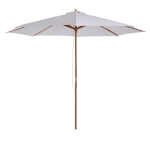 Outsunny Zonnescherm houten parasol tuinscherm balkonparasol 3 x 2,5 m wit marktparasol