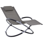 Outsunny Tumbona Mecedora de Jardín con Reposacabezas Extraíbles Sillón Tumbona Ergonómica de Exterior Plegable Tela de Texteline para Patios Piscina al Aire Libre 154x80x84cm Gris