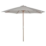 Outsunny Zonnescherm houten zonnescherm tuinparasol balkonparasol 3 x 2,5 m grijs marktscherm