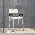 HomCom, scaun reglabil cu spatar de dus, 46,5x54x72,5-85 cm