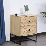 HomCom noptiera stil industrial, 2 sertare, 48x39,5x60cm