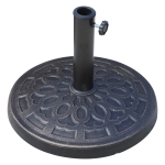 Outsunny Base para Sombrilla de Jardín Peso Neto 12 kg Soporte de Parasol Redondo de Resina para Postes de 38mm/48mm para Terraza Patio Exterior Ø44x33 cm Bronce