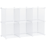 HOMCOM Dulap interior modular pentru pantofi, 6 cuburi din plastic PP, 94,5x32x162cm, transparent
