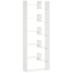HOMCOM Estantería Librería de 6 Niveles Estantería de Madera con 11 Compartimientos Abiertos 61x21,6x162,6 cm Blanco