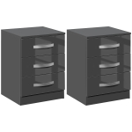 Homcom Set 2 Noptiere Moderne cu design compact si 3 sertare