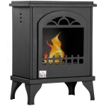 HOMCOM Semineu cu bioetanol metalic cu ardere de 3 ore cu rezervor de 0.9 l si capac de 25 m², 41x25x54cm, negru