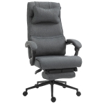 Vinsetto Scaun de birou ergonomic si captusit, reglabil pe inaltime, cu cotiere, tetiera, suport pentru picioare si 5 roti, 66x69x115 - 123cm, gri