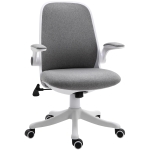 Chaise de bureau design accoudoirs relevables tissu lin