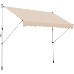 Outsunny Balcony 3 x 1.5m Manual Adjustable Awning DIY Patio Clamp Awning Canopy Retractable Shade Shelter - Beige