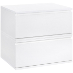 HOMCOM Set 2 noptiere cu sertar si design suspendat pentru dormitor si living, PAL si MDF, 49x38x23cm, alb