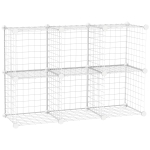 HOMCOM Mobilier pentru incaltaminte modular, 6 cuburi 30x30x30cm din plastic PP si otel , alb