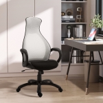 Vinsetto Scaun de Birou Rotativ si Reglabile, 65x67x118.5-128cm Alb-Negru