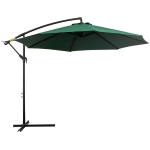 Outsunny afneembare parasol zweefparasol zwengelparasol met handkruk, groen