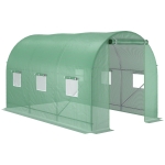 Outsunny Estufa Tipo Túnel de Jardim 350x200x200cm Estufa de Jardim com 6 Janelas Respiráveis e Porta Enrolável com Zíper para Cultivo de Plantas e Verduras Verde