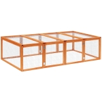 PawHut Freilaufgehege Freigehege Kaninchenstall Kleintier Tannenholz Natur 181x100x48cm