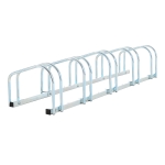 HOMCOM Estacionamento para 5 Bicicletas Suporte de Aço para Estacionar Bicicletas no Chão para Interior e Exterior 145x33x27cm Prata